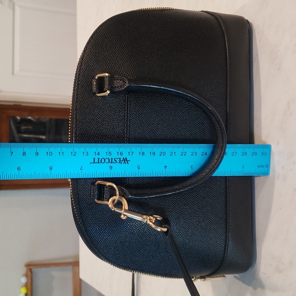 Coach Black Leather Satchel Crossbody Bag Size Small - Picture 7 of 14